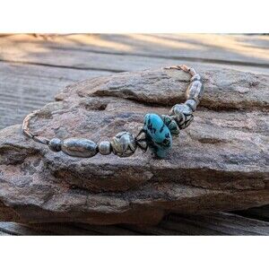 Vintage Western Faux Turquoise Liquid Silver Bracelet, Southwestern Bracelet Lot